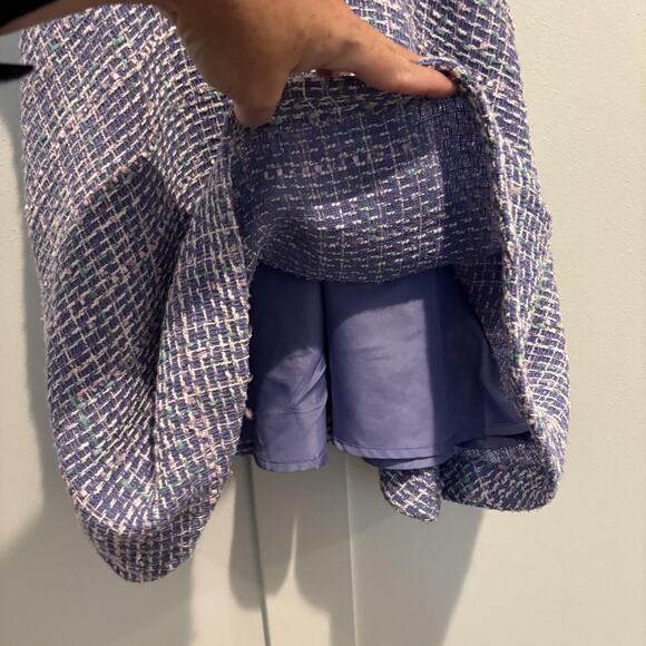 Janie and Jack Dress Girls 8 Blue Boucle Tweed Peter Pan Collar Sleeveless Lined - Picture 5 of 12